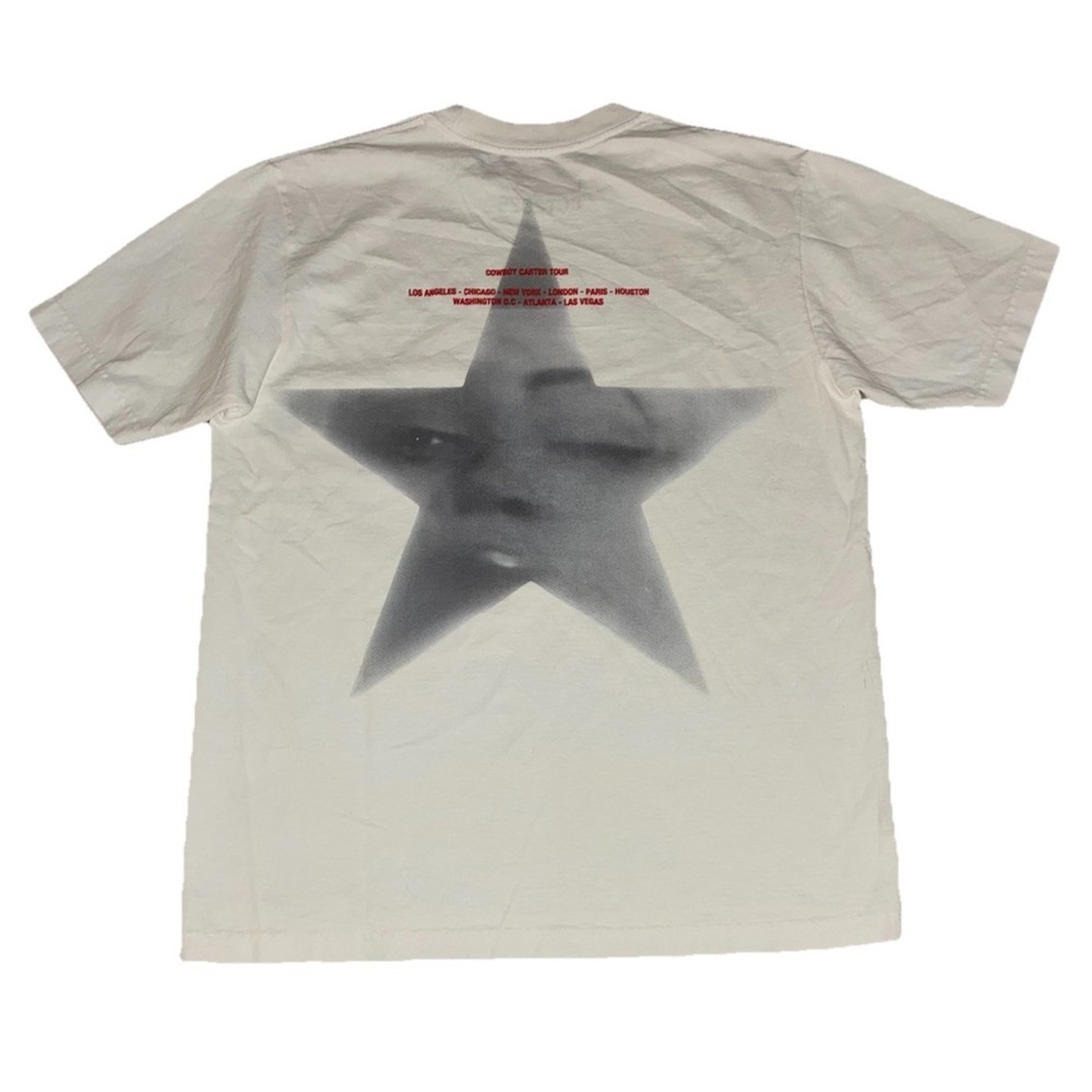 Beyonce‎ CCT Ghost Tee L White Cowboy Carter Tour 2025 Merch NEW *spots
